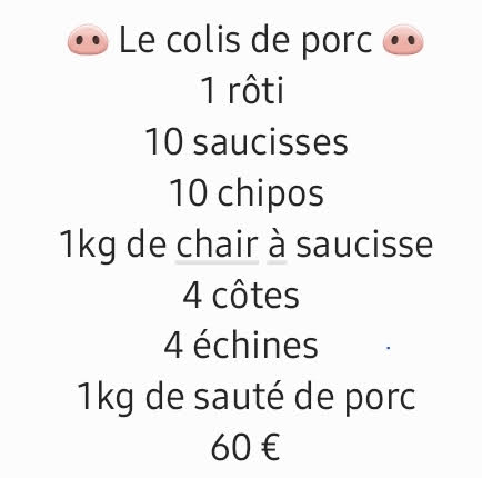 COLIS DE PORC